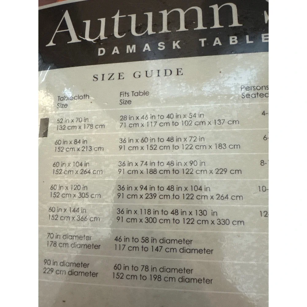 Town & Country Living Autumn Scroll Damask Tablecloth Wine 60x104 Oblong NEW